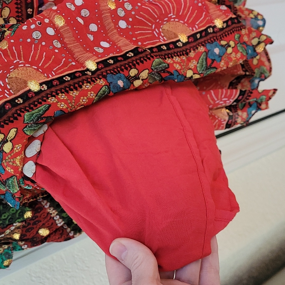 NWT Farm Rio Tropical Shine Dress In Red - Picture 13 of 16